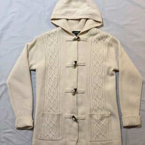 Cream Hooded Toggle Cardigan